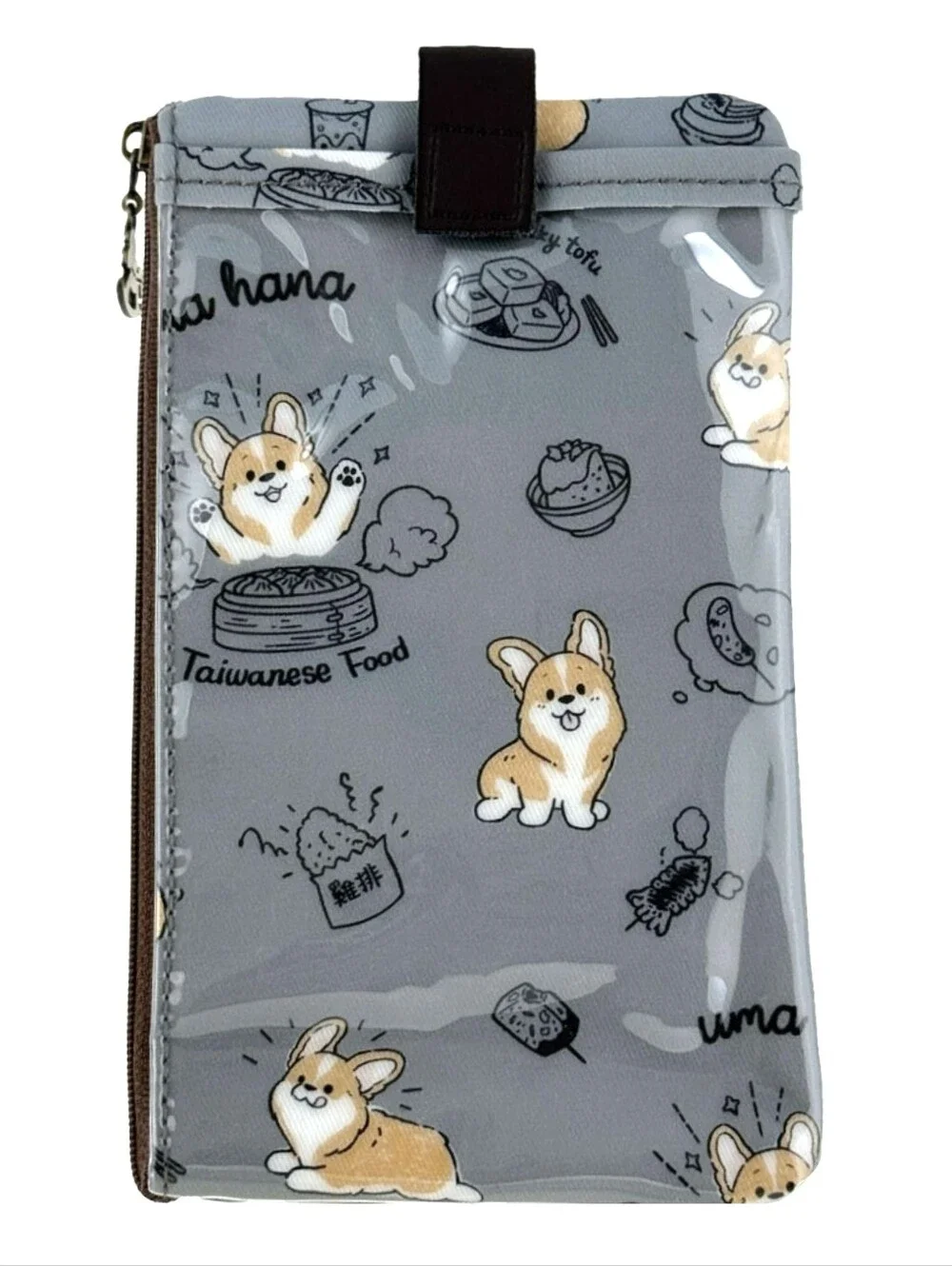 Waterproof Corgi Taiwan Food Phone Case Pouch W/ Neck Strap